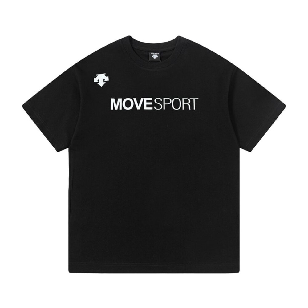 Black Short-Sleeved T-Shirt With Letter Print On The Chest Descente
